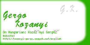 gergo kozanyi business card